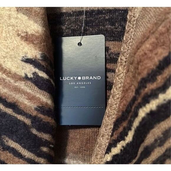 Aztec Southwestern Print Brown Open Front Duster Cardigan Sweater - Picture 6 of 8